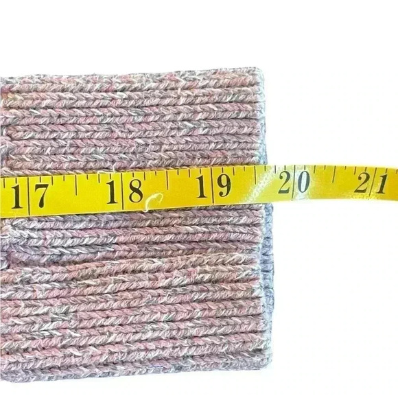 American Eagle Pink Gray Marled Chunky Knit Button Front Cardigan Medium Pockets - Picture 8 of 9